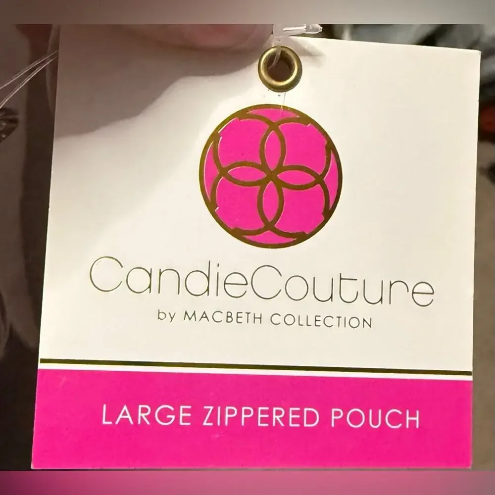 NWT Candie Couture by Macbeth Collection Cosmetic Bag with charm zipper pull